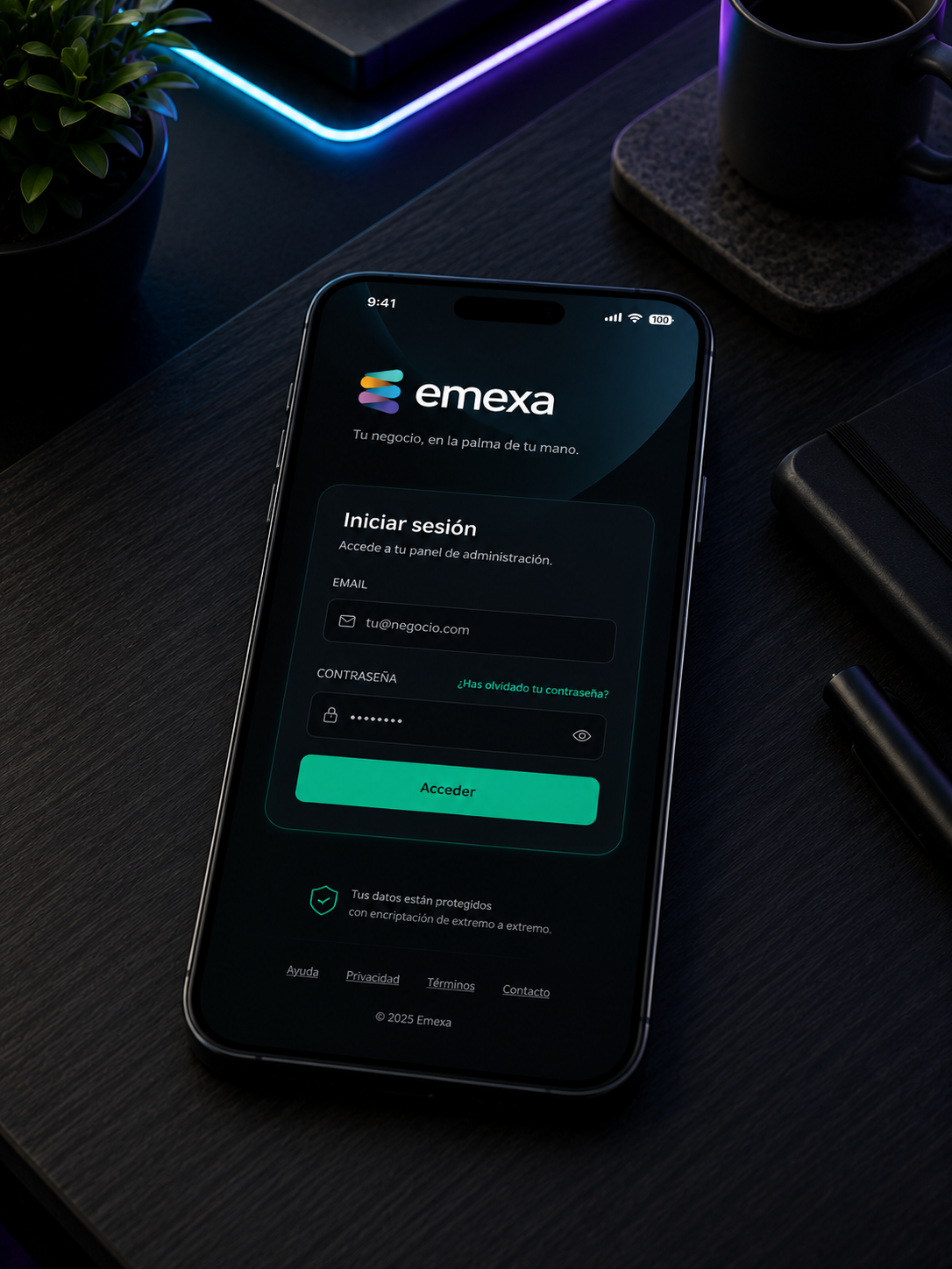 EMEXA App en un smartphone